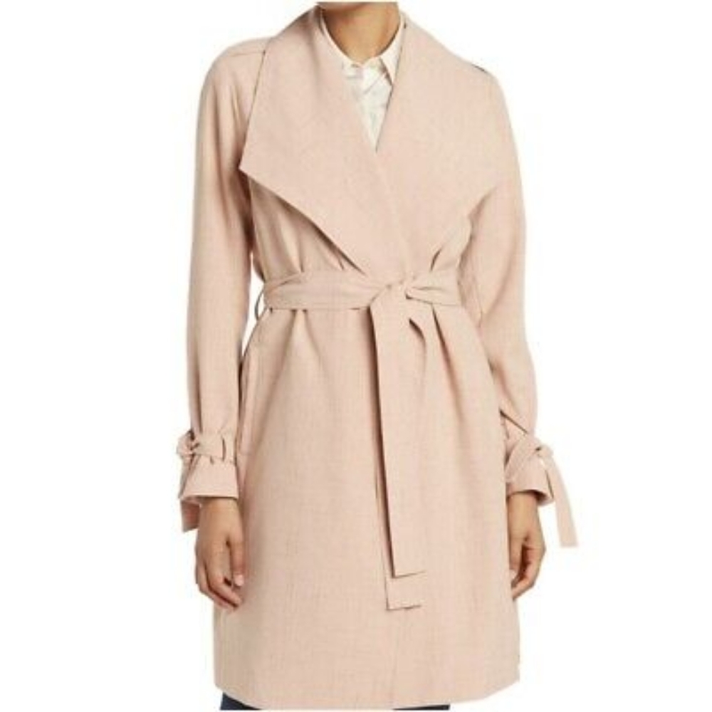 NWT Halogen Topper trench Coat Beige Tan Size XS
